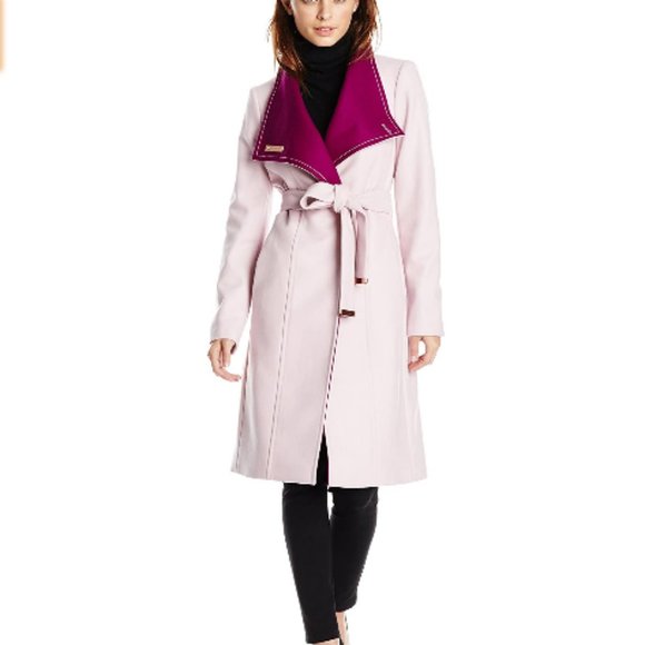 π NWT π Ted Baker Lorah Wrap Metal Bar-Clasp Coat - Picture 2 of 3